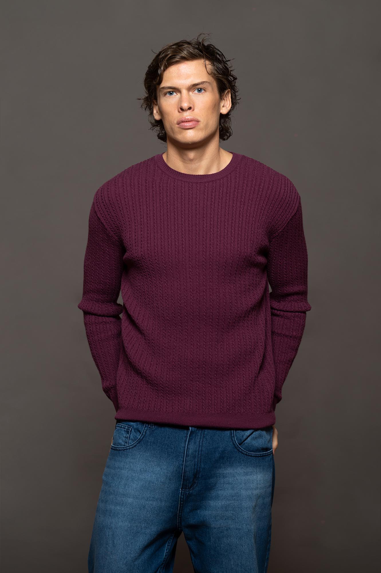 5246MAL - SWEATER IRISH MALBEC